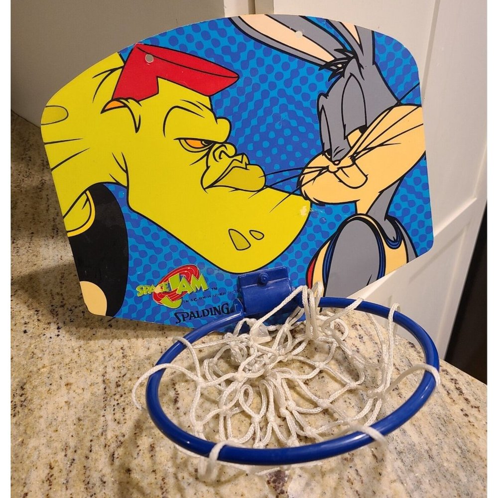 vintage 1996 Warner Brothers Space Jam Bugs Basketball Goal Net Hoop SPALDING